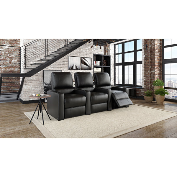 Charger XS300 Leather Home Theater Seating with Cup Holder